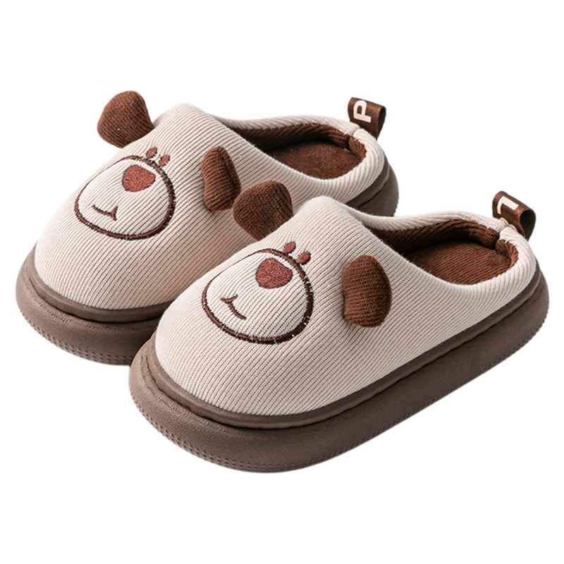 男童棉拖鞋儿童秋冬季女孩居家室内2025新款防滑亲子宝宝小熊拖鞋,淘宝优惠券,粉丝福利购,淘宝优惠卷