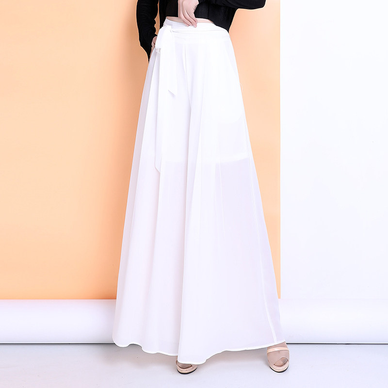 2022女春新款高腰裙裤雪纺休闲裤 麦卡莎休闲裤