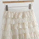 Princess Skirt Puff Skirt Layer Cake Mesh Skirt 2025 Spring and Summer New High Waist Splicing A-Line Half-length Skirt
