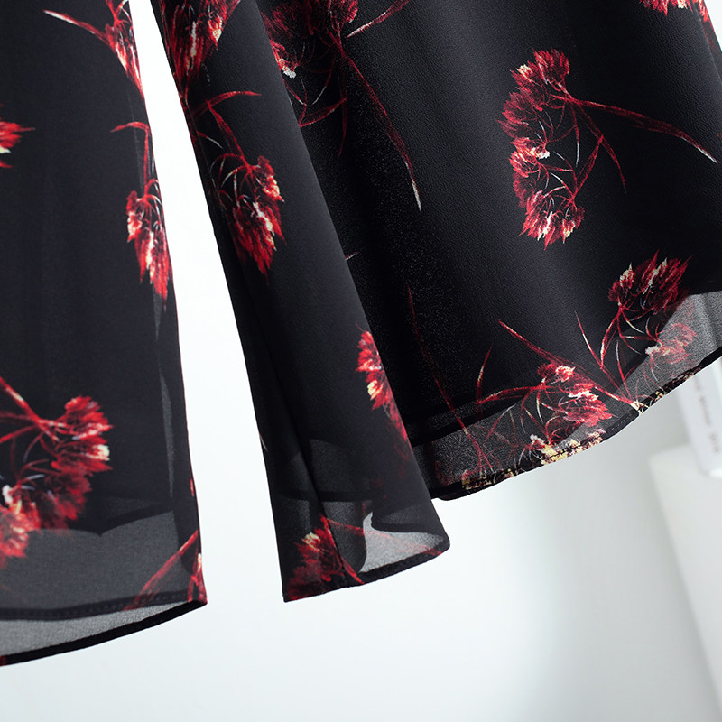 珍珠雪纺印花夏2022新款七分裙裤 麦卡莎休闲裤