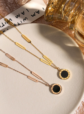 罗马项链18k金钛钢不掉色