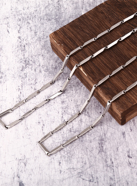 竹节链项链男钛钢不掉色