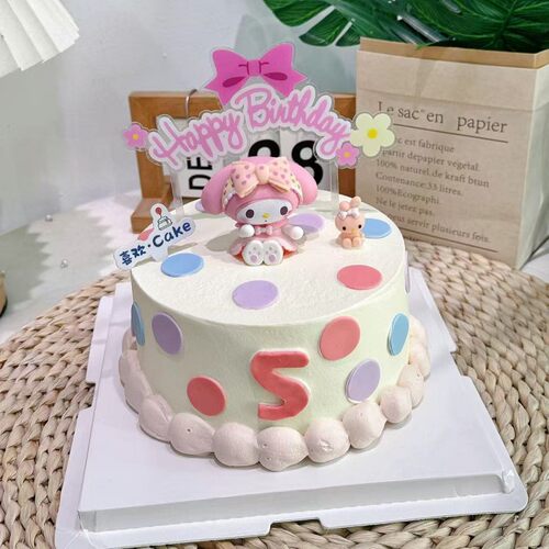 网红蛋糕装饰摆件插件KT猫长耳朵公主酷米米狗狗女孩生日甜品插件 - 图1
