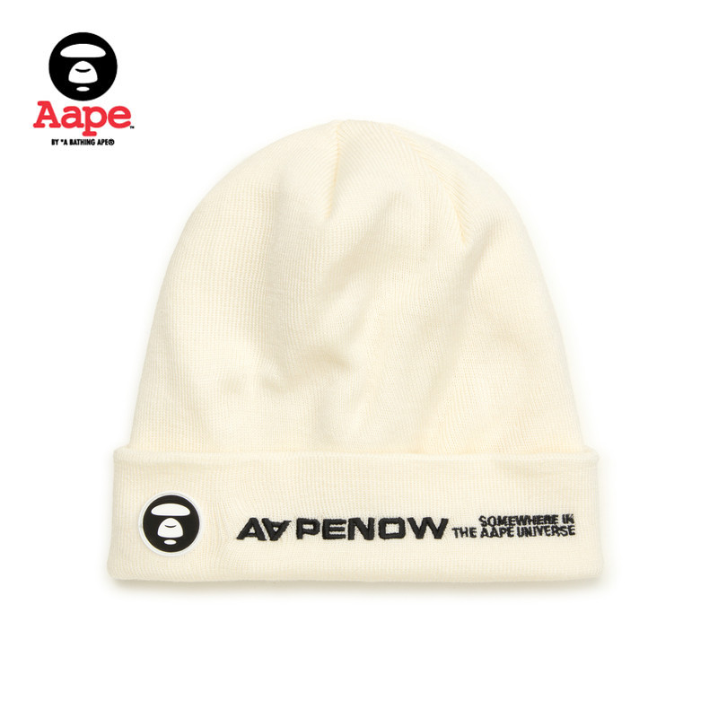 Aape旗舰店配饰猿人徽章字母刺绣潮流针织帽冷帽4866XXP,淘宝优惠券,粉丝福利购,淘宝优惠卷