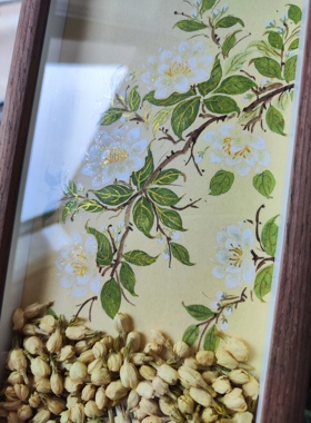 纯手绘国画茉莉花，摆台挂画，客厅家装装饰画