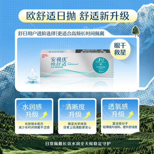 强生安视优舒日日抛透明近视轻薄柔软隐形眼镜10片小直径舒适男女 - 图1