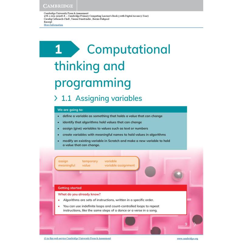 NEW Cambridge Primary Computing Learners Book 5 新版剑桥小学计算机学生书5 附电子版 1年 大音 - 图1