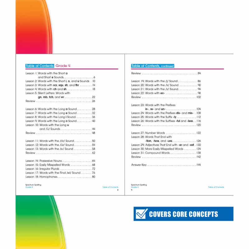 光谱练习册 单词拼写系列 4年级 Carson Dellosa Spectrum Spelling Grade 4 美国CarsonDellosa 英文原版进口 大音