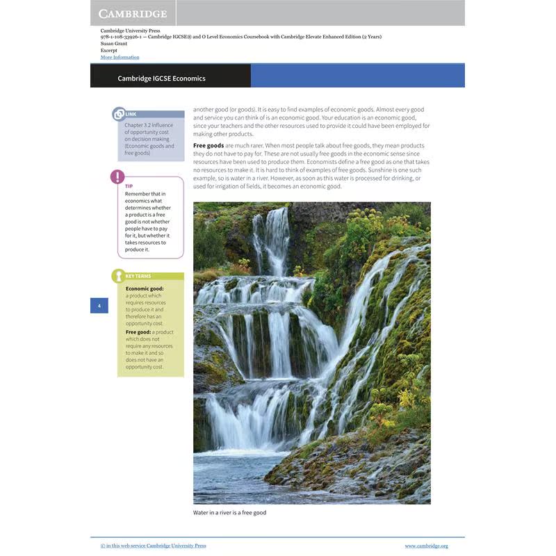 剑桥大学出版Cambridge IGCSE and O Level Economics Coursebook with Cambridge Elevate enhanced edition 大音 - 图1