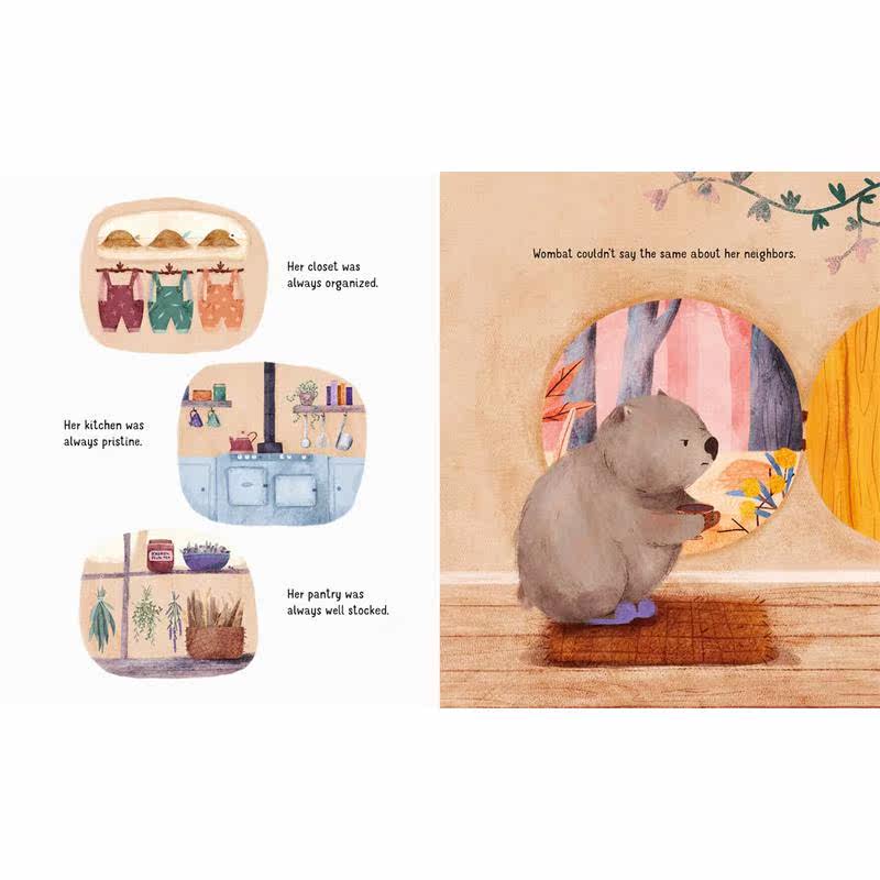 不情愿的袋熊Rachel Gyan Wombat the Reluctant Hero英文原版 儿童绘本 动物故事图画书 精装精品绘本 进口图书 大音