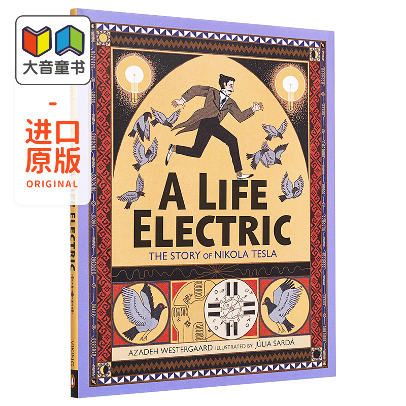 Julia Sarda 精品绘本系列 A Life Electric The Story of Nikola Tesla 尼古拉 特斯拉的故事 英文原版平装 西班牙插画师 - 图0