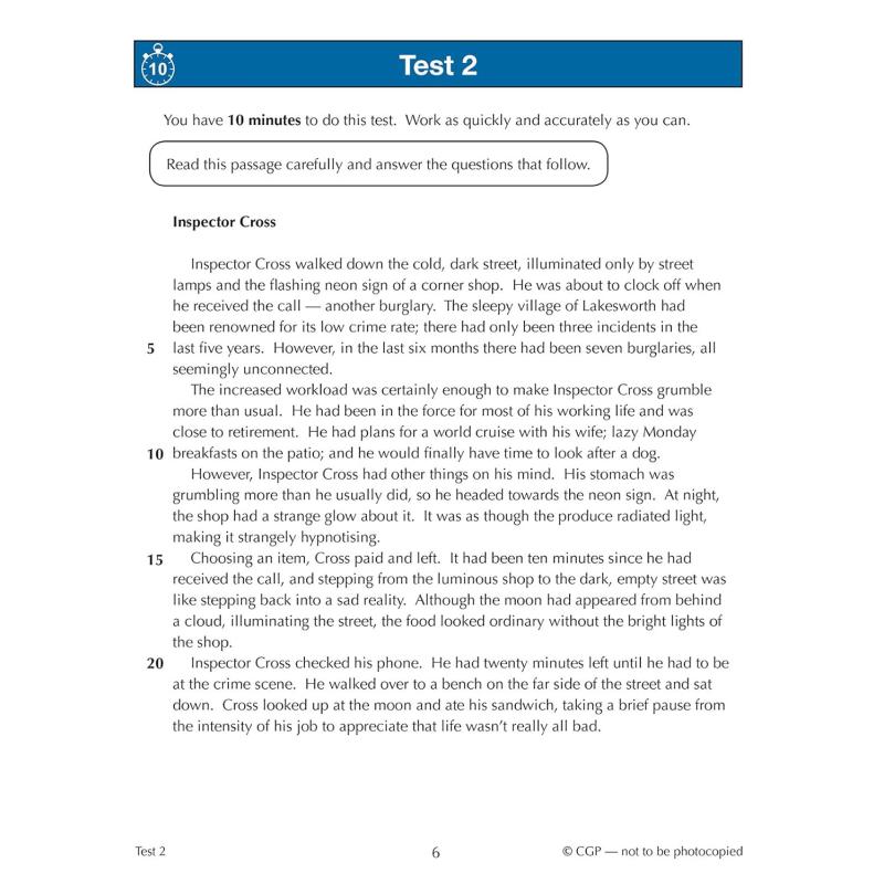 英国CGP 11+ CEM 10-Minute Tests: Comprehension - Ages 10-11 Book 1 (with Online Edition) 大音 - 图1