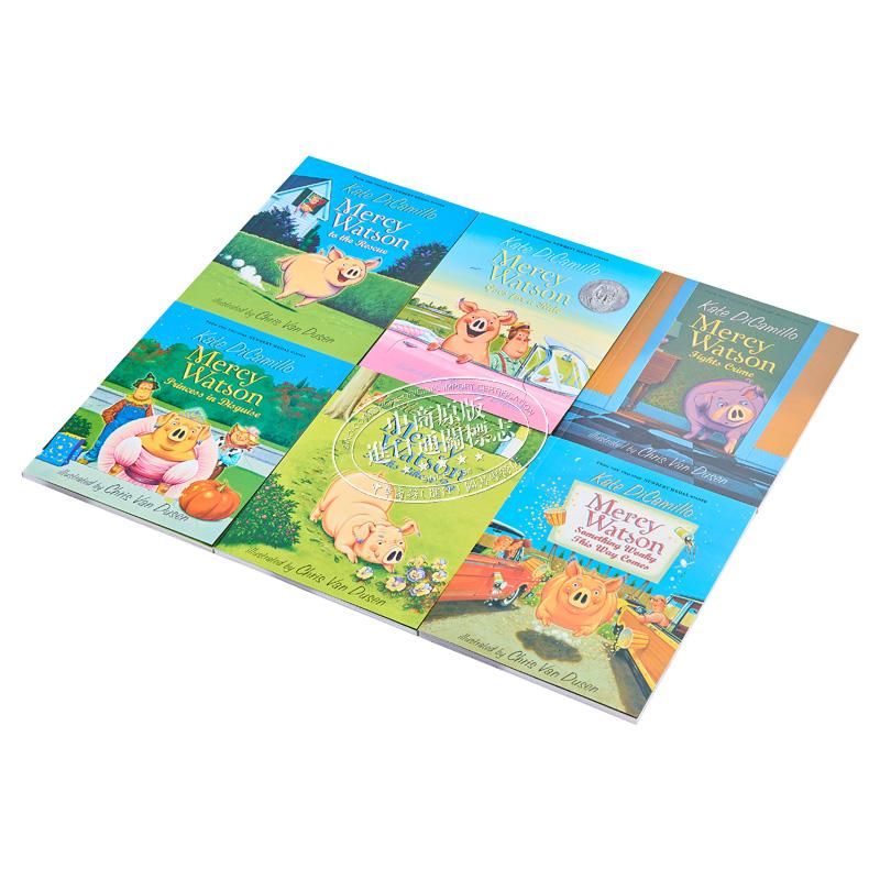 Mercy Watson 凯特迪卡米洛 小猪梅西6册套装 Adventures of Porcine Wonder Kate DiCamillo 儿童绘本故事图画书 大音 - 图0