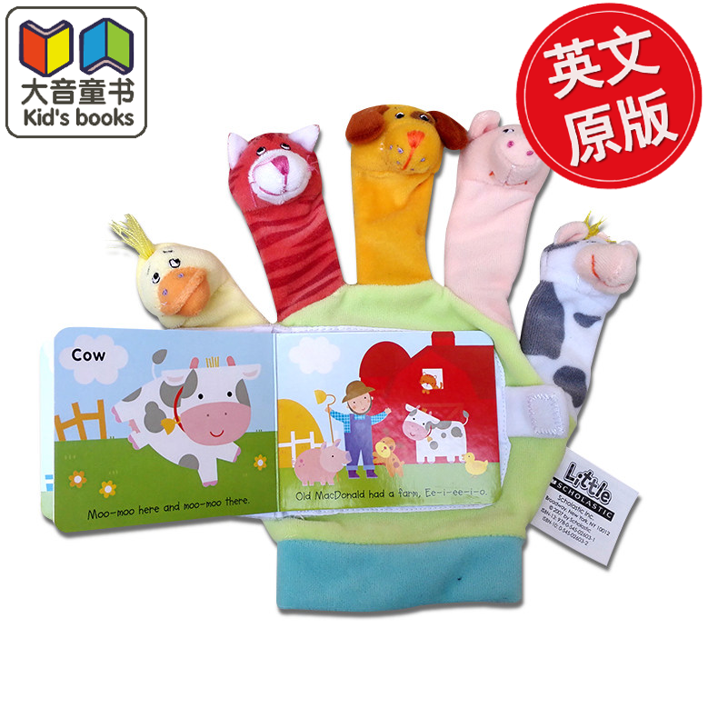 小小手指偶书 麦当劳农场 英文原版 old macdonald had a farm Finger Puppet Book 纸板书儿童绘本 小手掌书 宝宝玩具书 0-3