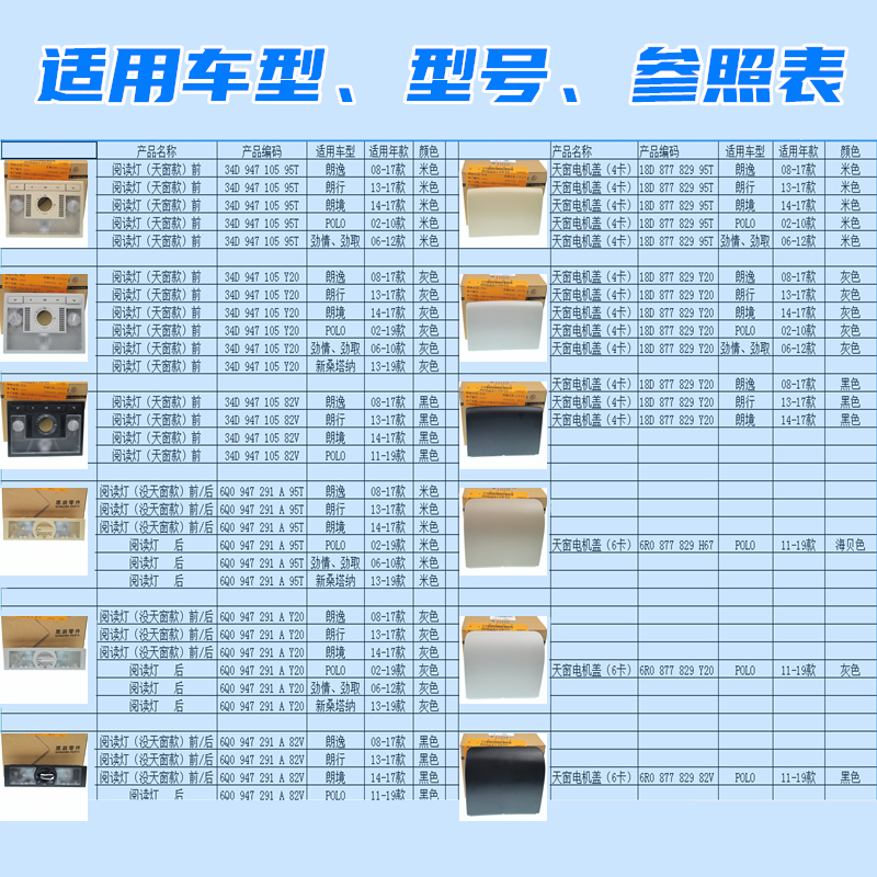 大众朗逸阅读灯朗行境POLO劲情取室内大阅读顶灯天窗电机盖板原厂 - 图0