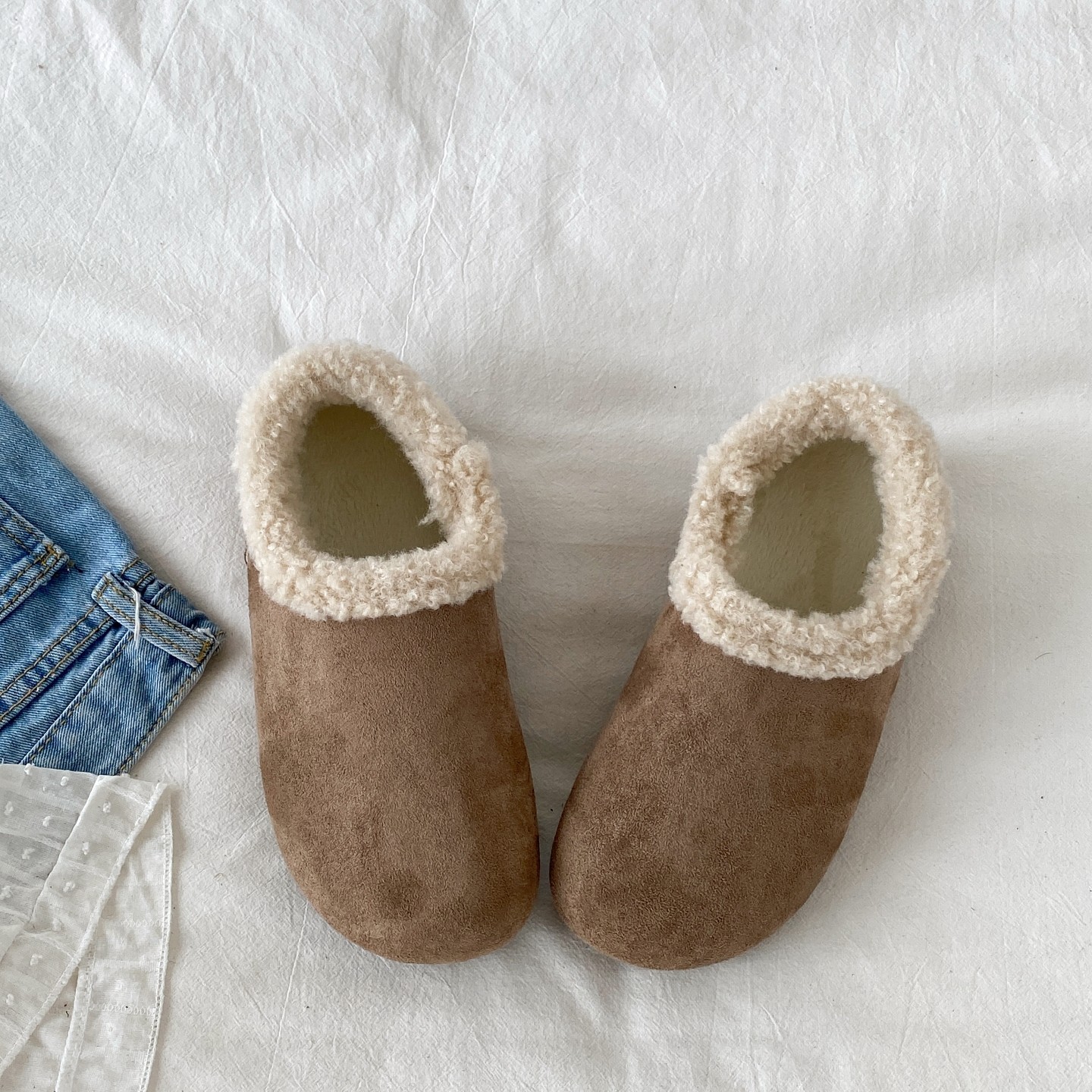 喜叔内增高厚底加绒勃肯鞋女冬季保暖小土豆棉鞋一脚蹬毛毛雪地靴,淘宝优惠券,粉丝福利购,淘宝优惠卷