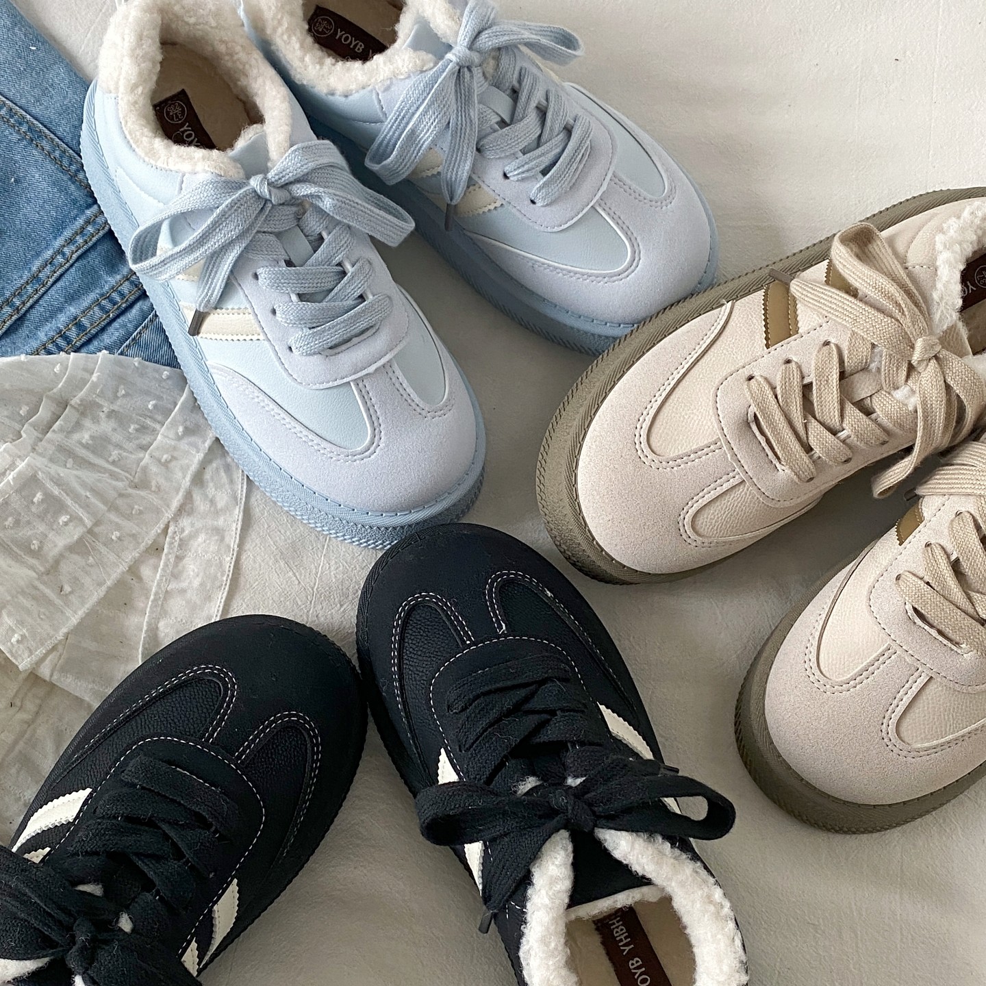 喜叔冬季加绒厚底黑色德训鞋女款百搭保暖二棉鞋复古休闲运动板鞋,淘宝优惠券,粉丝福利购,淘宝优惠卷