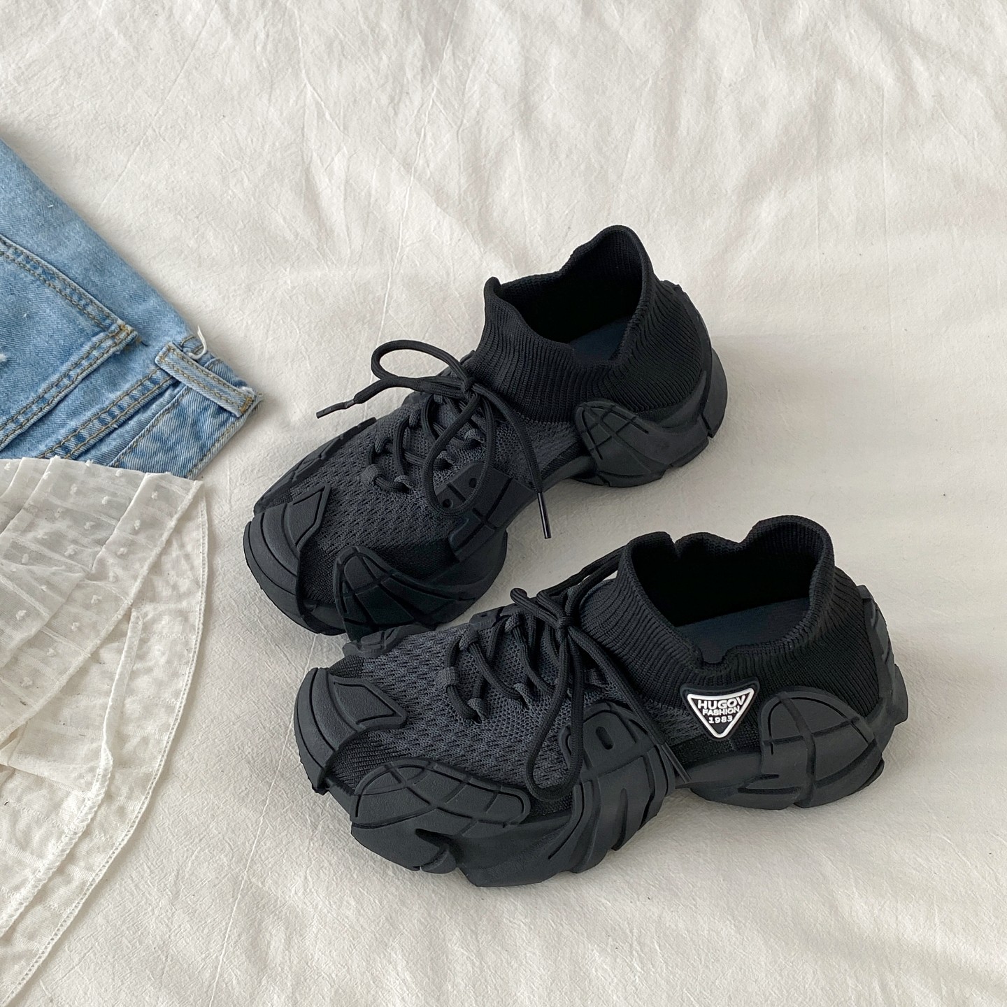 喜叔小众拼色厚底八爪鱼运动鞋女款春秋透气休闲老爹鞋复古跑鞋男,淘宝优惠券,粉丝福利购,淘宝优惠卷