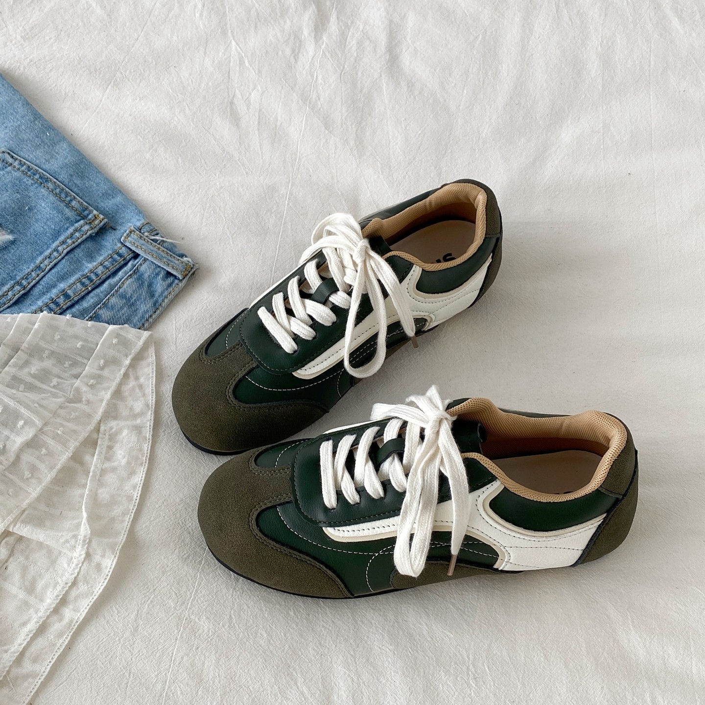 喜叔复古红色平底内增高德训鞋女款春秋百搭阿甘鞋休闲运动小白鞋,淘宝优惠券,粉丝福利购,淘宝优惠卷