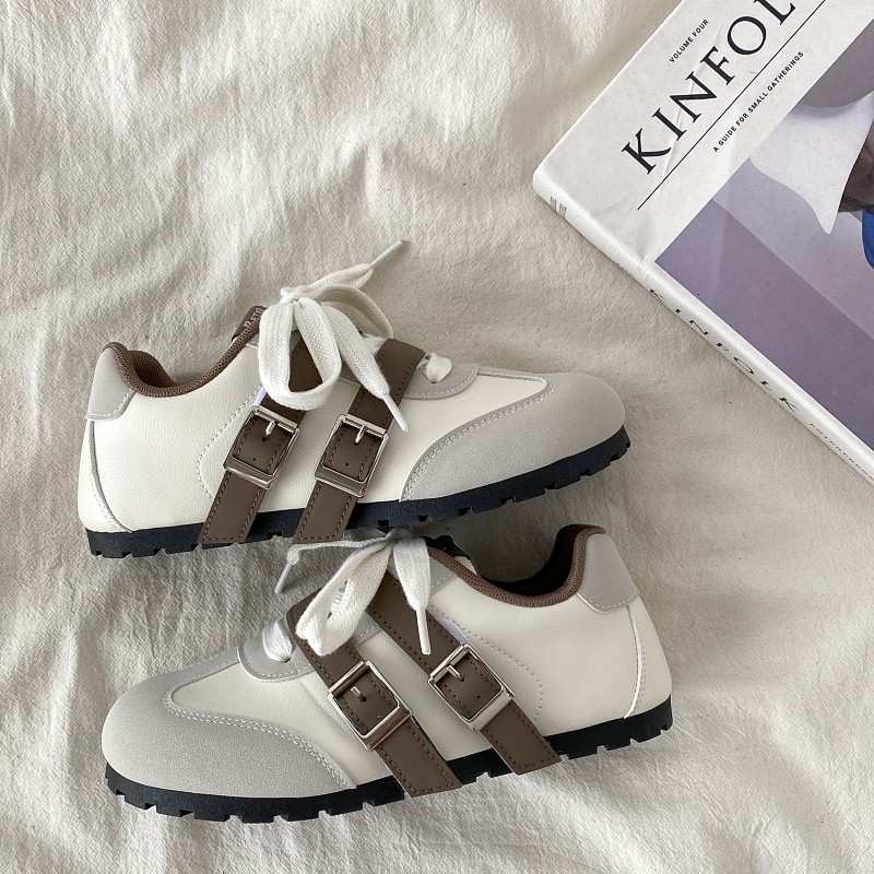 喜叔小众设计魔术贴板鞋女春秋百搭丑萌大头泡芙德训鞋阿甘小白鞋,淘宝优惠券,粉丝福利购,淘宝优惠卷