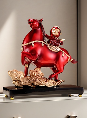 时代印象招财新中式马上封侯摆件