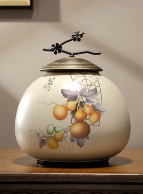 时代印象陶瓷五福临门新中式摆件