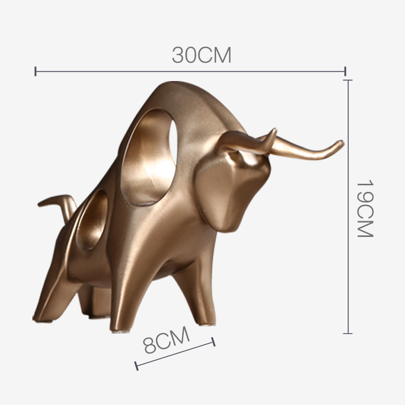 简约现代招财牛小摆件玄关客厅书柜办公室桌面家居酒柜装饰品创意-图2