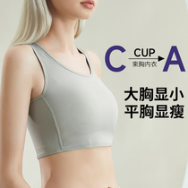 Underwear large chest and chest female les superflat No-scratches plastic chest cos anti-sagging anti-shock sports students wear handsome