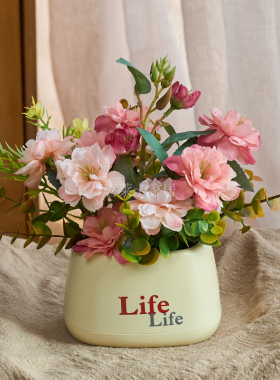 家居满星花life盆仿真花假花装饰摆件花束盆景室内家居办公桌摆设