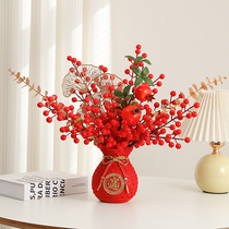 New Years fortune buckets of fortune and fruits emulated flower pendulum pieces Living room New Years Eve ambience New Year Spring Festival festive decorations Desktop arrangement