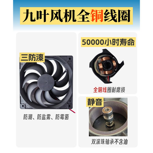 免打孔窗式进排一体换气扇对流纱窗抽烟宠物防潮散热通风 - 图2