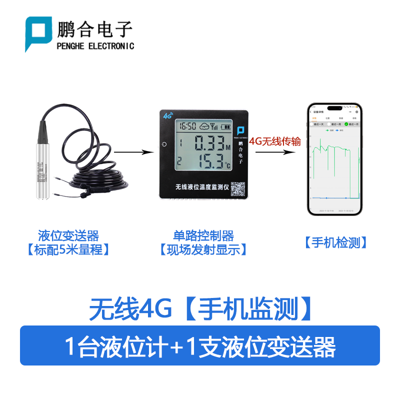 无线液位计4G远程温度水位高精度水池水箱投入式液位显示器报警,淘宝优惠券,粉丝福利购,淘宝优惠卷