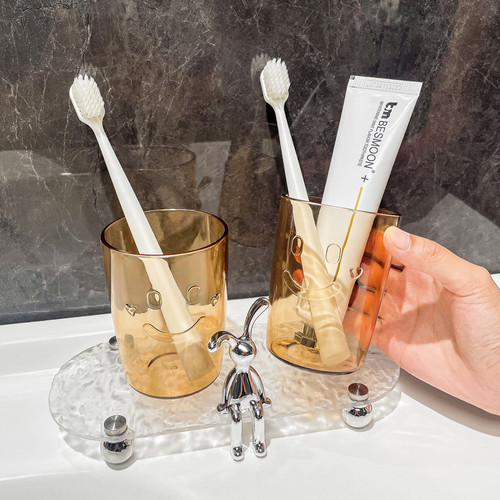 漱口杯简约情侣高颜值刷牙的杯子牙具牙缸牙刷杯家用儿童洗漱杯 - 图1