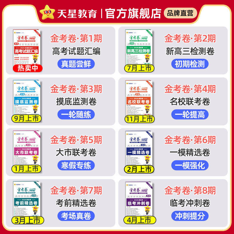 金考卷2026特快专递第1期2025年高考真题卷语文数学英语物理化学生物政治历史地理第一期新高考试题汇编高三试卷模拟卷天星教育