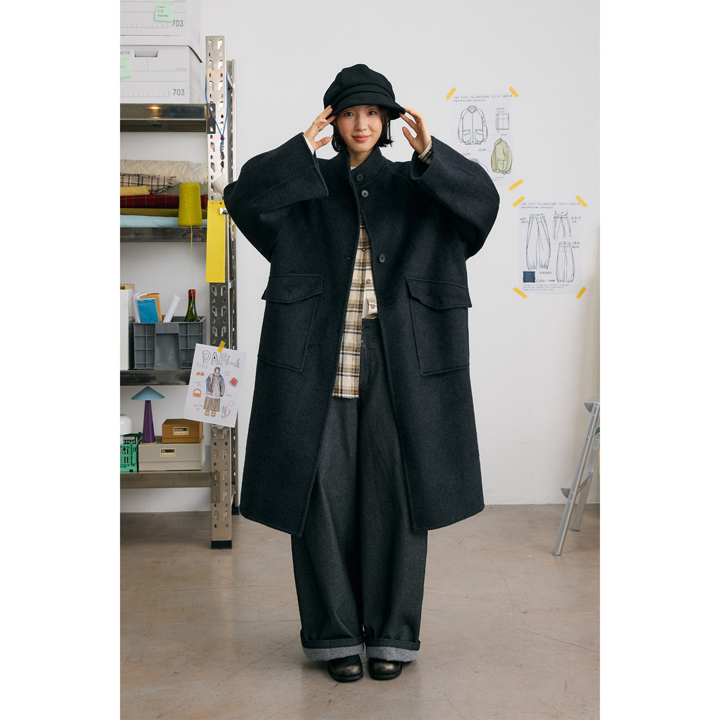 鹿与飞鸟“温暖壁炉”含莱赛尔&山羊绒&羊驼毛 长款羊毛大衣7231,淘宝优惠券,粉丝福利购,淘宝优惠卷