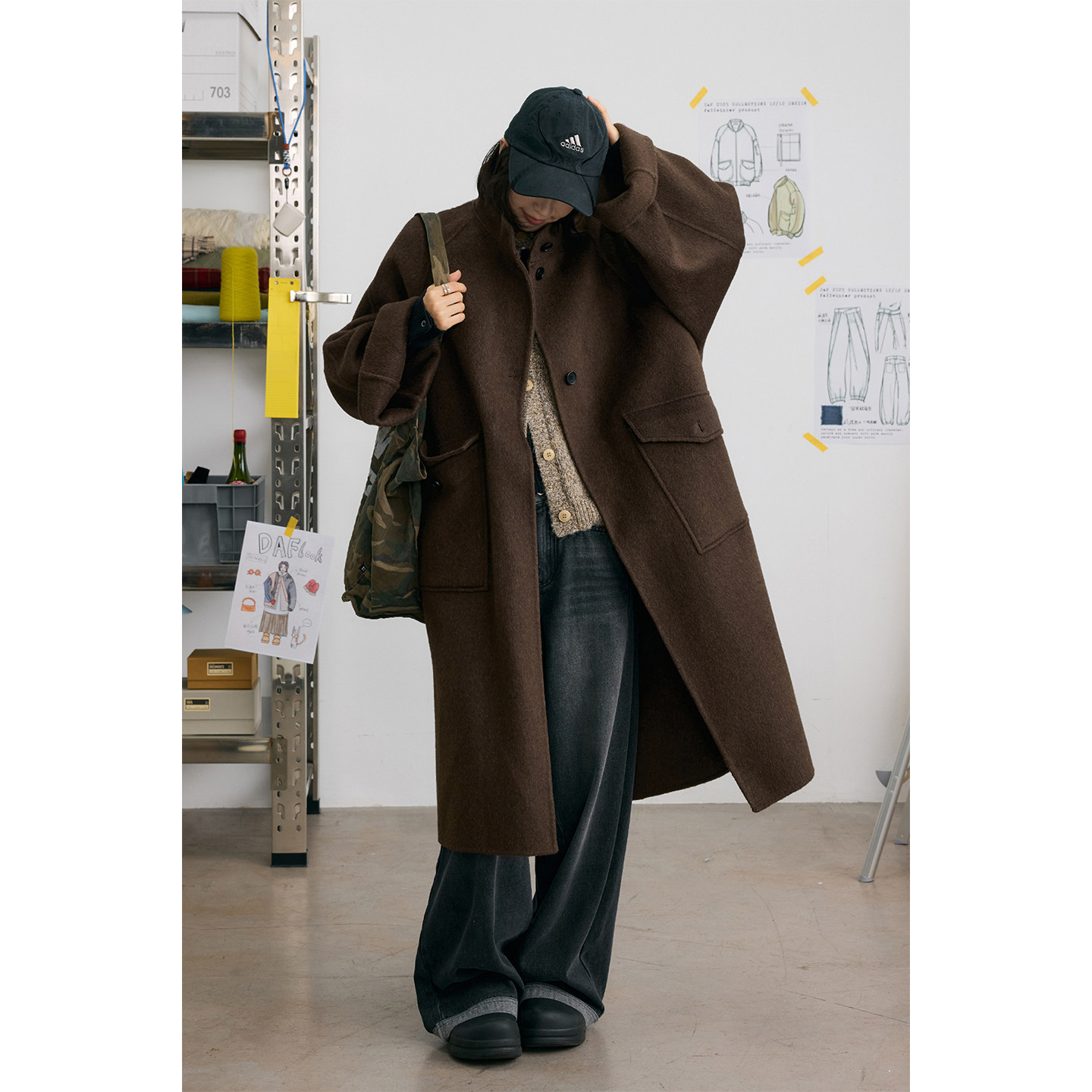 鹿与飞鸟“温暖壁炉”含莱赛尔&山羊绒&羊驼毛 长款羊毛大衣7231,淘宝优惠券,粉丝福利购,淘宝优惠卷