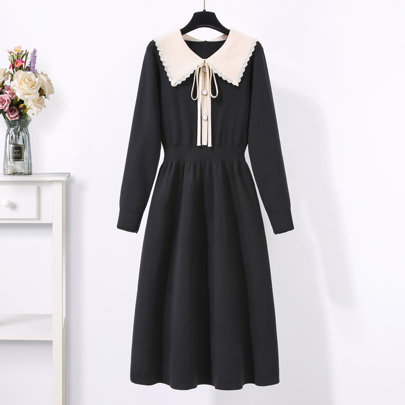 初黎旗舰店红色连衣裙秋冬本命年女装新年战袍过年衣服毛衣裙惊艳裙子高级感1