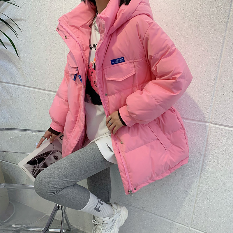 羽绒服女中长款外套冬连帽白鸭绒 拾陌羽绒服