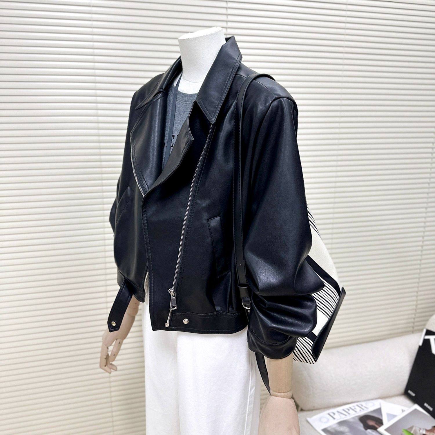 海宁小皮衣外套女2025秋冬新款时尚气质宽松休闲短款机车风皮夹克,淘宝优惠券,粉丝福利购,淘宝优惠卷