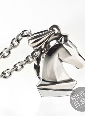 925银国际象棋马头造型项链吊坠