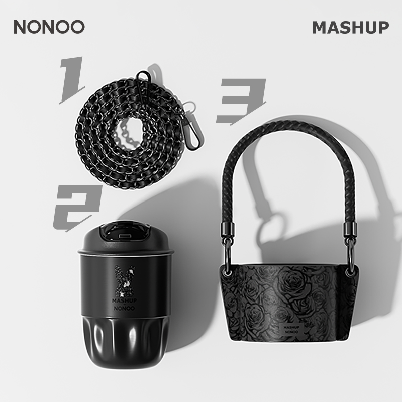 NONOO保温杯Hey Too咖啡杯女学生高颜值水杯子潮流ins带杯套杯带