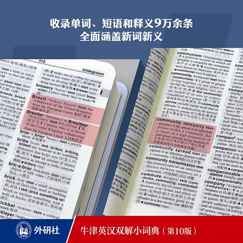 牛津英汉双解小词典 第10版 外语教学与研究出版社 软皮便携本牛津字典牛津词典英汉双解词典英语英汉字典中小学生正版