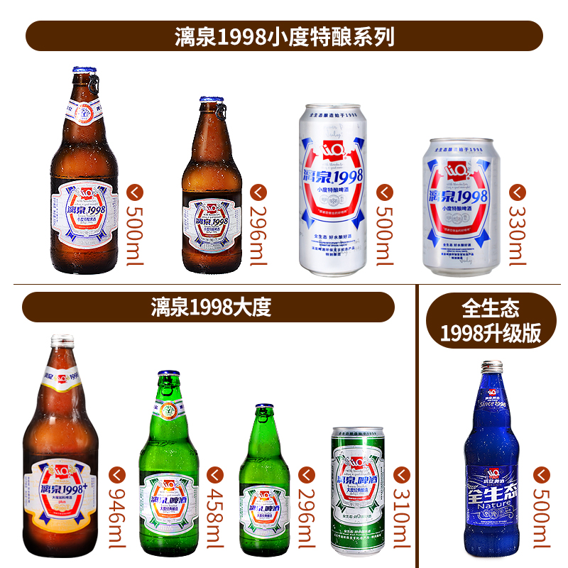 桂林漓泉啤酒漓泉1998小度特酿全生态鲜啤易拉罐啤酒广西桂林特产-图1