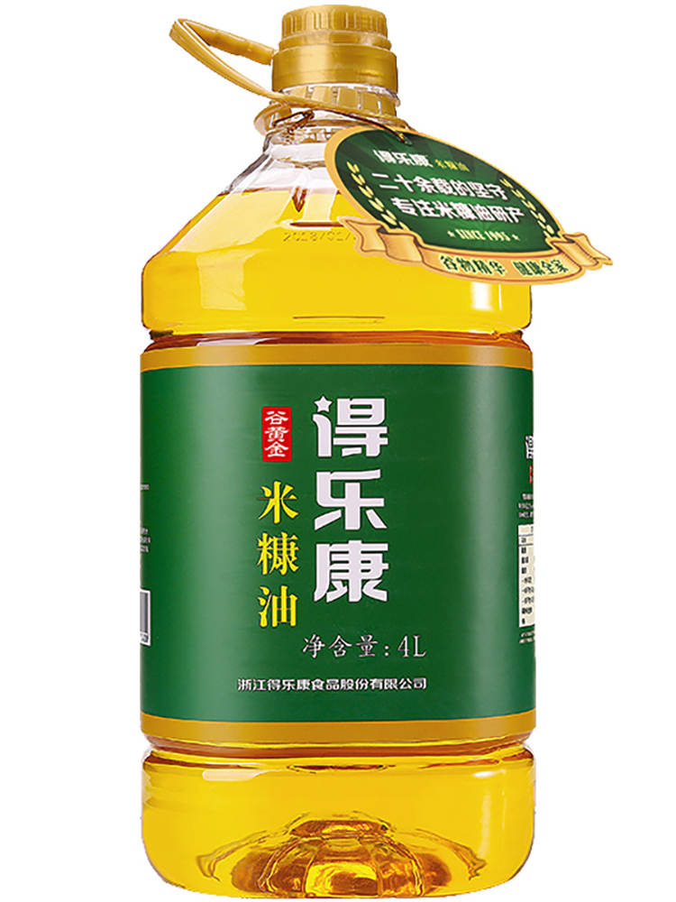 得乐康米糠油谷黄金4L*4桶稻米油食用油特制桶装粮油炒菜-图0