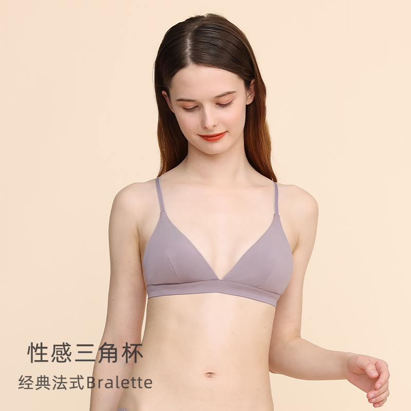 claesens法式三角杯无钢圈文胸罩bra小胸薄款美背内衣女bralette - 图1