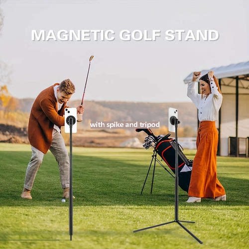 Magnetic Golf Phone Holder Spike Tripod Golfer Selfie Stick - 图0