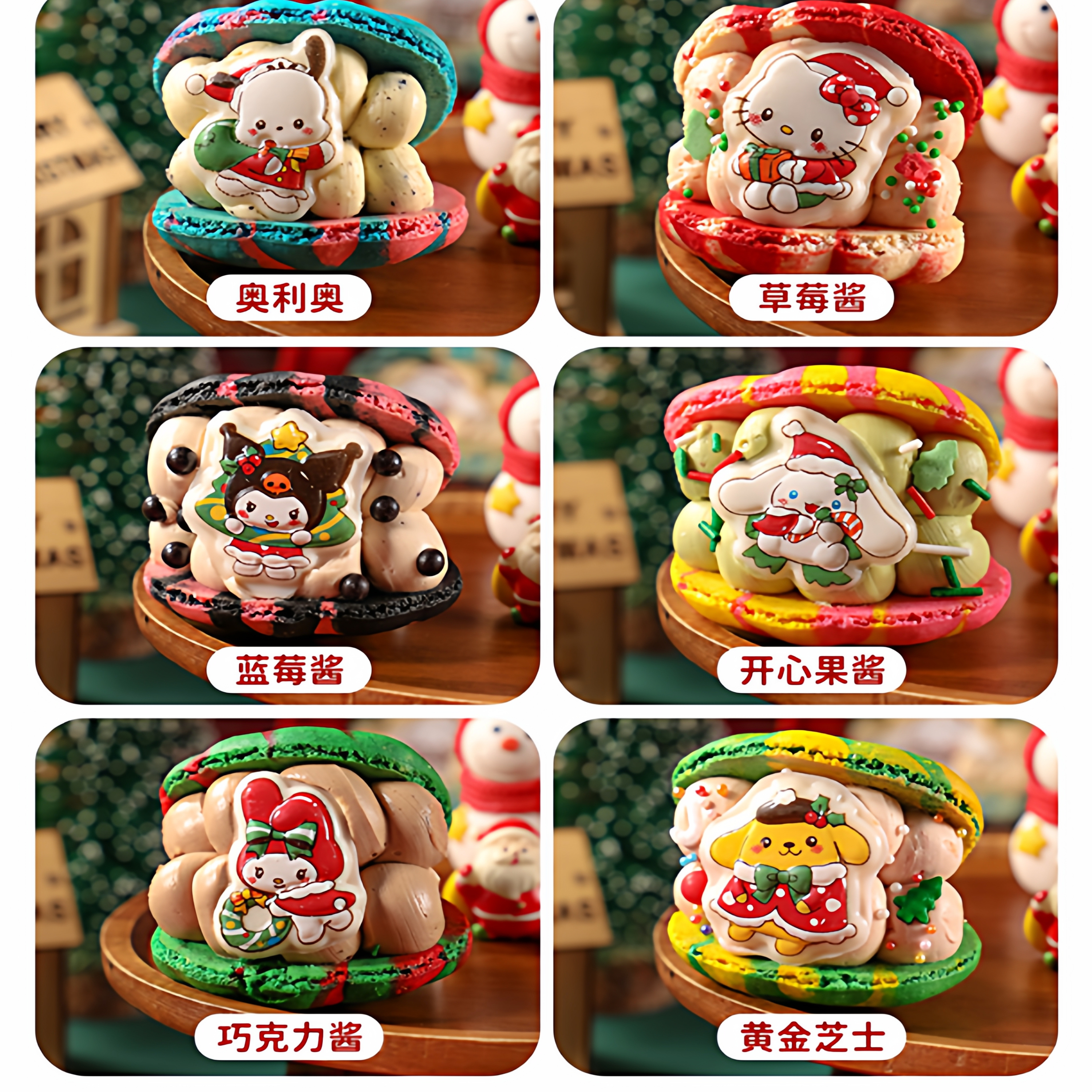 莫琳烘焙圣诞节甜点三丽鸥马卡龙糕点蛋糕礼盒节日甜品生日礼物 - 图1