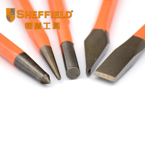 钢盾工具 5件套样冲石工凿中心冲圆柱冲圆锥冲尖冲凿子铬钒钢冲凿