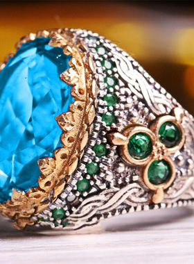 男戒指个性复古仿珠宝宝