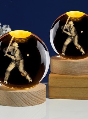 水晶球体育运动羽毛球印字定制